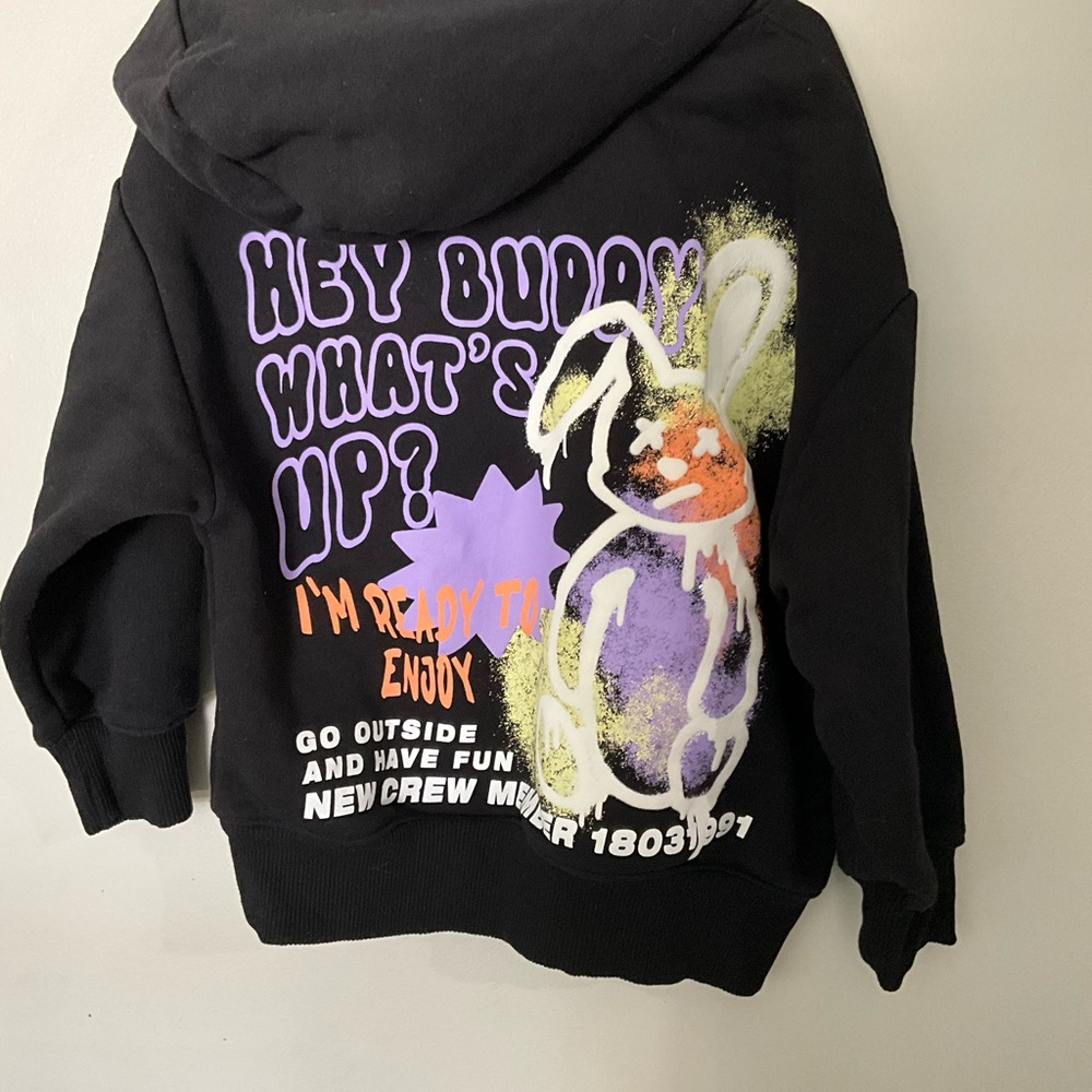 Kids Graphic Hoodie - Black